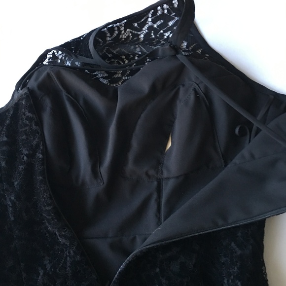 SOLD Nicole Miller Flocked Halter Gown Prom Dress - Picture 7 of 7